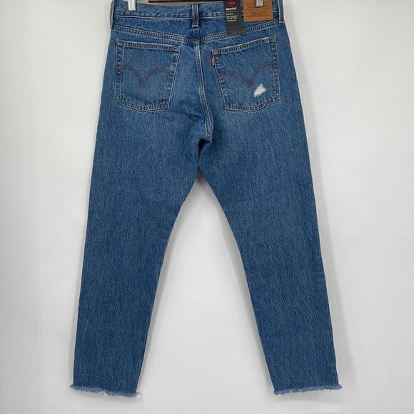 Levi's Women's Wedgie Blue Denim High Rise Tapered Leg Jeans Size 30 NWT - Picture 3 of 6